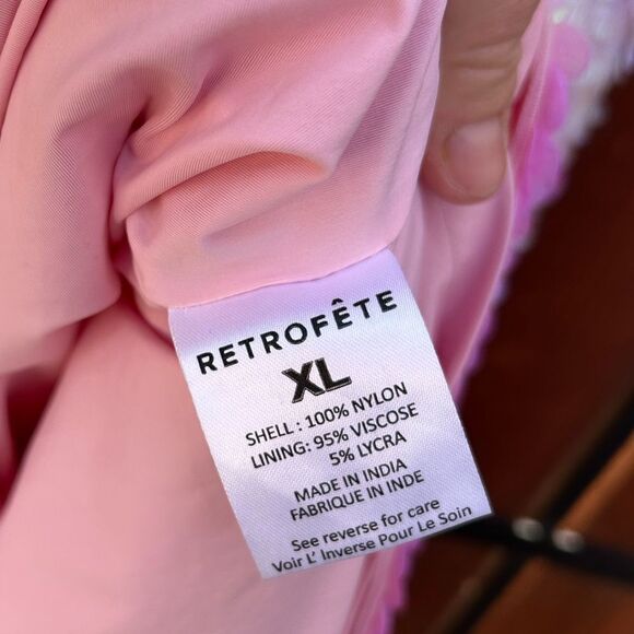 SIRENA Feather Sequin Dress pink iridescent ombré size XL NEW - Picture 7 of 8